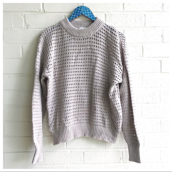 Misa Los Angeles Sweaters - MISA Los Angeles Ramsey Oatmeal Open Knit Sweater